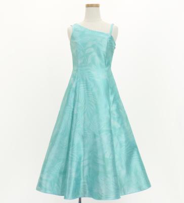 Hula Kids One Shoulder Dress with Hawaiian Leaf / Luxury Collection / Light Blue / Jp221lbl