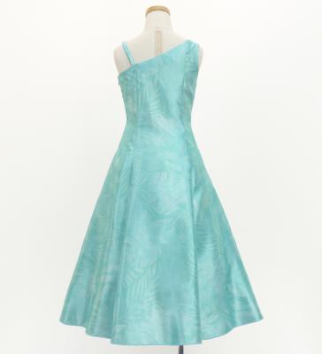 Hula Kids One Shoulder Dress with Hawaiian Leaf / Luxury Collection / Light Blue / Jp221lbl