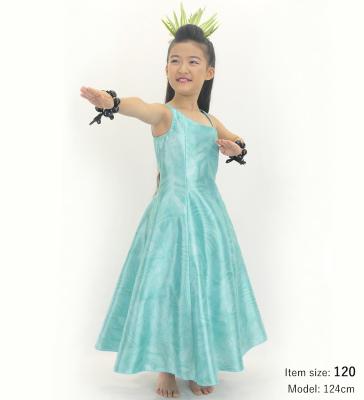 Hula Kids One Shoulder Dress with Hawaiian Leaf / Luxury Collection / Light Blue / Jp221lbl