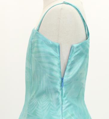Hula Kids One Shoulder Dress with Hawaiian Leaf / Luxury Collection / Light Blue / Jp221lbl
