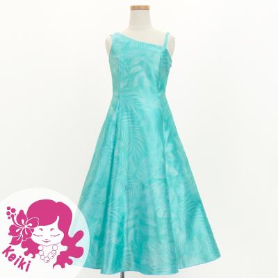 Hula Kids One Shoulder Dress with Hawaiian Leaf / Luxury Collection / Light Blue / Jp221lbl