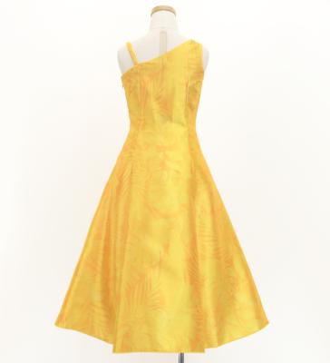 Hula Kids One Shoulder Dress with Hawaiian Leaf / Luxury Collection / Yellow / Jp221ye