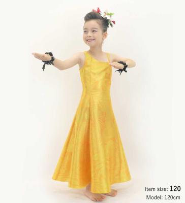 Hula Kids One Shoulder Dress with Hawaiian Leaf / Luxury Collection / Yellow / Jp221ye
