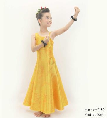 Hula Kids One Shoulder Dress with Hawaiian Leaf / Luxury Collection / Yellow / Jp221ye