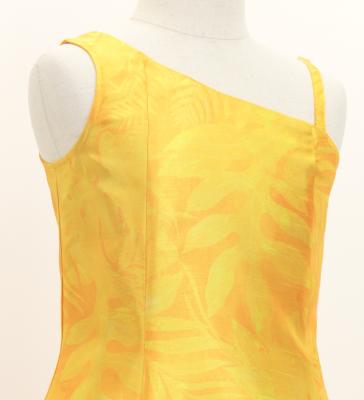 Hula Kids One Shoulder Dress with Hawaiian Leaf / Luxury Collection / Yellow / Jp221ye