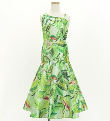 Hula Kids One Shoulder Dress with Leaf / Luxury Collection / Yellow Green / Jp222yegr