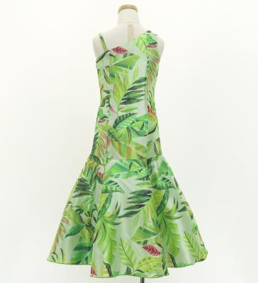 Hula Kids One Shoulder Dress with Leaf / Luxury Collection / Yellow Green / Jp222yegr
