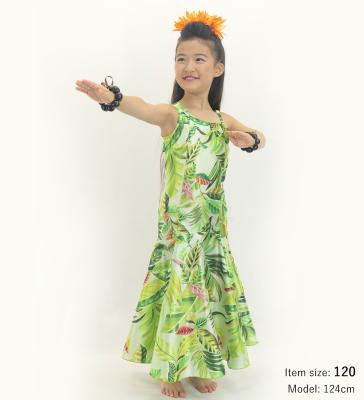 Hula Kids One Shoulder Dress with Leaf / Luxury Collection / Yellow Green / Jp222yegr
