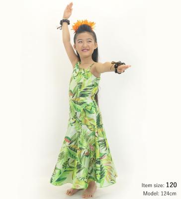 Hula Kids One Shoulder Dress with Leaf / Luxury Collection / Yellow Green / Jp222yegr