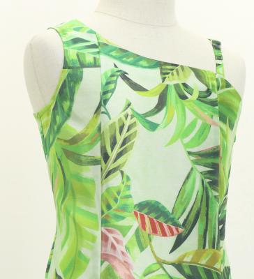 Hula Kids One Shoulder Dress with Leaf / Luxury Collection / Yellow Green / Jp222yegr