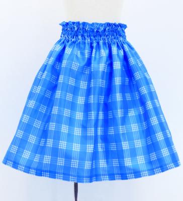 Hula Kids Shantung Pa'u Skirt with Palaka Check Print / Luxury Collection /Blue / Jp223bl