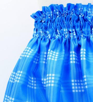 Hula Kids Shantung Pa'u Skirt with Palaka Check Print / Luxury Collection /Blue / Jp223bl