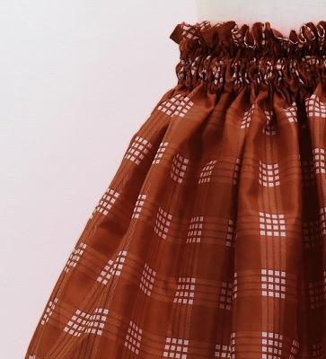 Hula Kids Shantung Pa'u Skirt with Palaka Check Print / Luxury Collection /Brown / Jp223br
