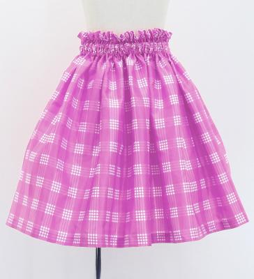 Hula Kids Shantung Pa'u Skirt with Palaka Check Print / Luxury Collection /Lilac / Jp223li