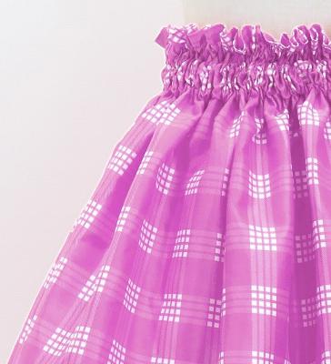 Hula Kids Shantung Pa'u Skirt with Palaka Check Print / Luxury Collection /Lilac / Jp223li