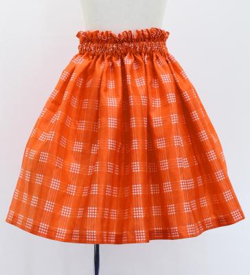 Hula Kids Shantung Pa'u Skirt with Palaka Check Print / Luxury Collection /Orange / Jp223or