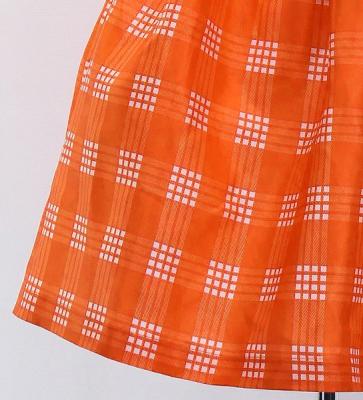 Hula Kids Shantung Pa'u Skirt with Palaka Check Print / Luxury Collection /Orange / Jp223or
