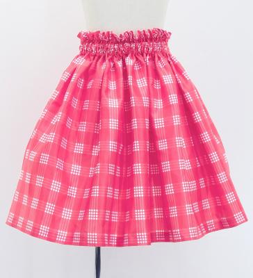 Hula Kids Shantung Pa'u Skirt with Palaka Check Print / Luxury Collection /Pink / Jp223pi