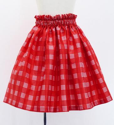 Hula Kids Shantung Pa'u Skirt with Palaka Check Print / Luxury Collection /Red / Jp223rd