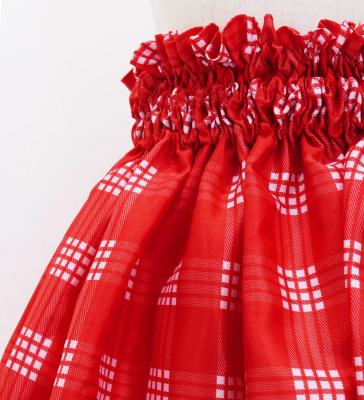 Hula Kids Shantung Pa'u Skirt with Palaka Check Print / Luxury Collection /Red / Jp223rd