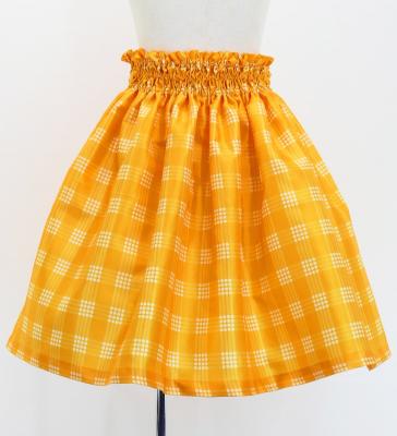 Hula Kids Shantung Pa'u Skirt with Palaka Check Print / Luxury Collection /Yellow / Jp223ye