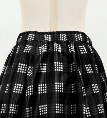 Hula Kids Long Frill Shantung Circular Skirt with Palaka Check Print / Black / Jp224bk