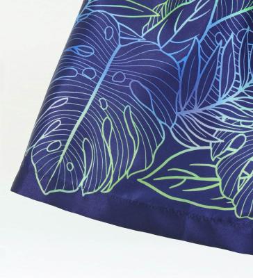 Hula Kids Shantung Pa'u Skirt with Hawaiian Leaf Print / Luxury Collection / Navy / Jp225nv