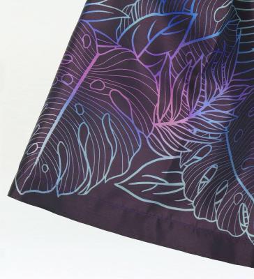 Hula Kids Shantung Pa'u Skirt with Hawaiian Leaf Print / Luxury Collection / Dark Purple / Jp225dpu
