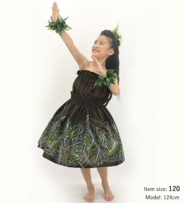 Hula Keiki Set-Up with Hawaiian Leaf Print / Luxury Collection / Brown / Jp226br