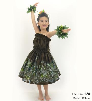 Hula Keiki Set-Up with Hawaiian Leaf Print / Luxury Collection / Brown / Jp226br