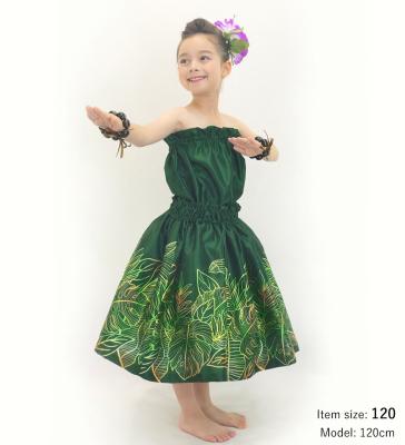 Hula Keiki Set-Up with Hawaiian Leaf Print / Luxury Collection / Green / Jp226gr