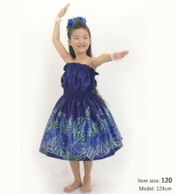 Hula Keiki Set-Up with Hawaiian Leaf Print / Luxury Collection / Navy / Jp226nv