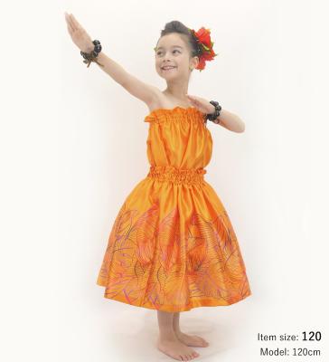 Hula Keiki Set-Up with Hawaiian Leaf Print / Luxury Collection / Orange / Jp226or