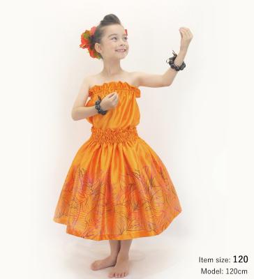 Hula Keiki Set-Up with Hawaiian Leaf Print / Luxury Collection / Orange / Jp226or