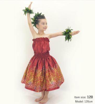 Hula Keiki Set-Up with Hawaiian Leaf Print / Luxury Collection / Red / Jp226rd