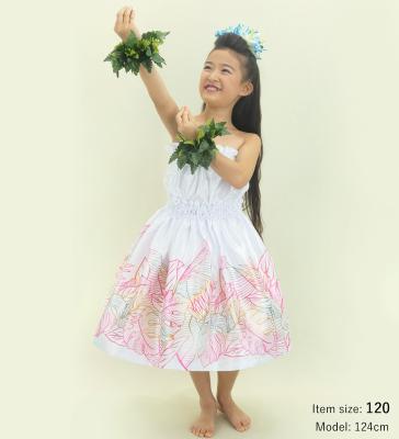Hula Keiki Set-Up with Hawaiian Leaf Print / Luxury Collection / White / Jp226wh