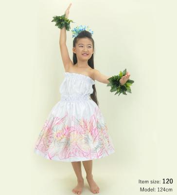 Hula Keiki Set-Up with Hawaiian Leaf Print / Luxury Collection / White / Jp226wh