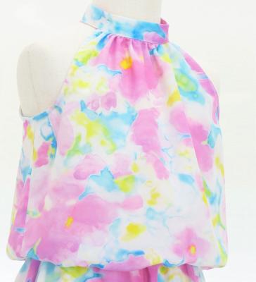 Hula Kids Koshibo Long Dress with Hawaiian Flower Print / Luxury Collection / Jp229-1