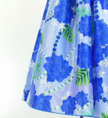 Hula Kids Shantung Dress with Lokelani Print / Luxury Collection / Blue / Jp66bl