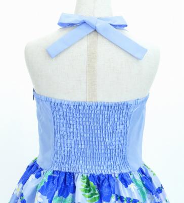 Hula Kids Shantung Dress with Lokelani Print / Luxury Collection / Blue / Jp66bl