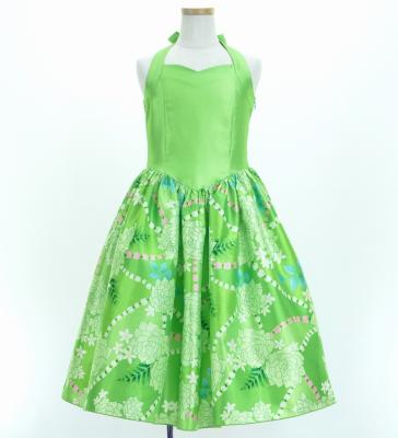 Hula Kids Shantung Dress with Lokelani Print / Luxury Collection / Green / Jp66gr