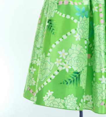 Hula Kids Shantung Dress with Lokelani Print / Luxury Collection / Green / Jp66gr
