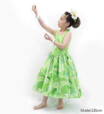 Hula Kids Shantung Dress with Lokelani Print / Luxury Collection / Green / Jp66gr