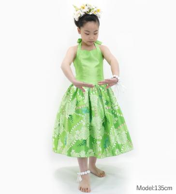 Hula Kids Shantung Dress with Lokelani Print / Luxury Collection / Green / Jp66gr