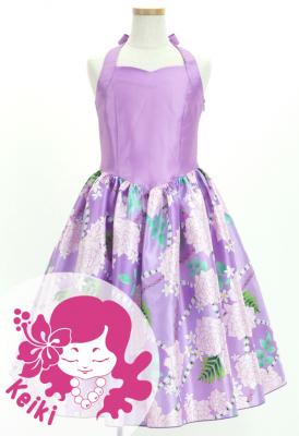 Hula Kids Shantung Dress with Lokelani Print / Luxury Collection / Lavender / Jp66lv