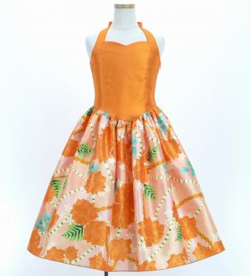 Hula Kids Shantung Dress with Lokelani Print / Luxury Collection / Orange / Jp66or