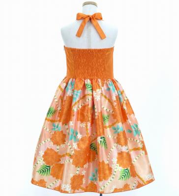 Hula Kids Shantung Dress with Lokelani Print / Luxury Collection / Orange / Jp66or