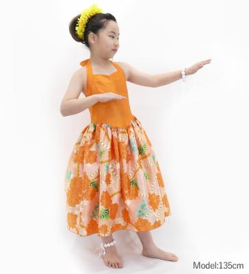 Hula Kids Shantung Dress with Lokelani Print / Luxury Collection / Orange / Jp66or