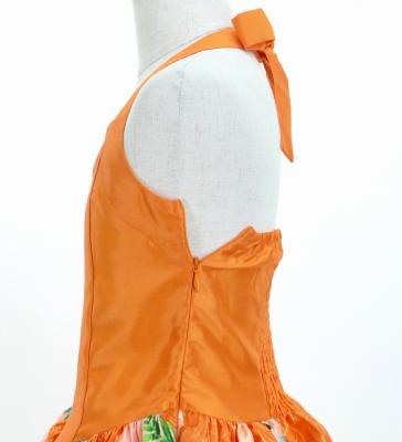 Hula Kids Shantung Dress with Lokelani Print / Luxury Collection / Orange / Jp66or