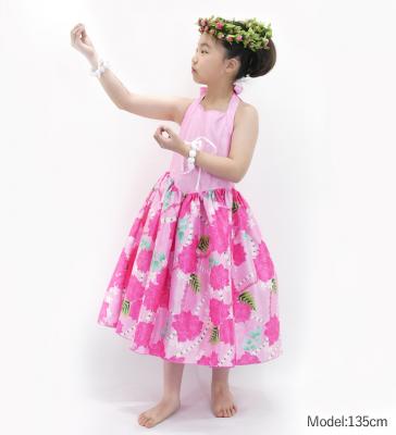 Hula Kids Shantung Dress with Lokelani Print / Luxury Collection /Pink / Jp66pi